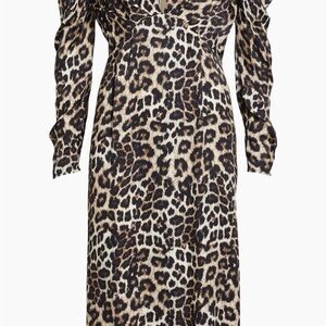 Farm Rio Leopard V-Neck Midi-Dress Size - XS